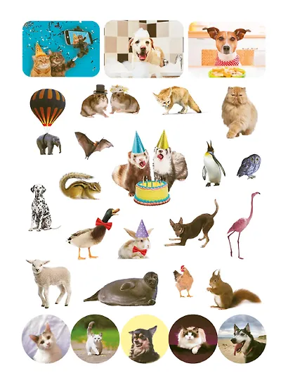 100 НАКЛЕЕК. ЗАБАВНЫЕ ЖИВОТНЫЕ - фото 3