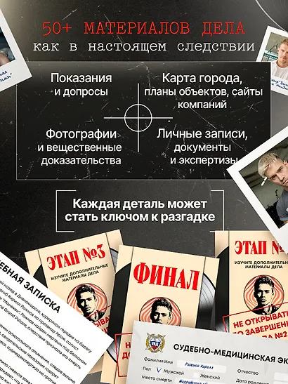Настольная детективная игра 16+ "Рок умер" - фото 4