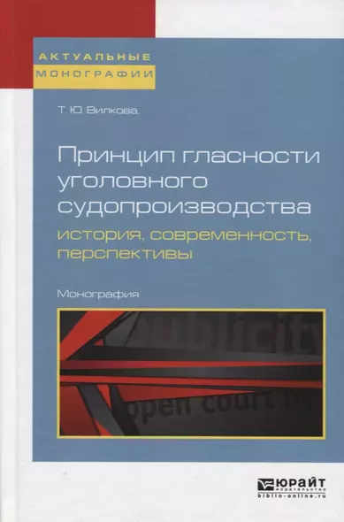 Принцип гласности уголовного судопроизводства: история, современность, перспективы. Монография - фото 1