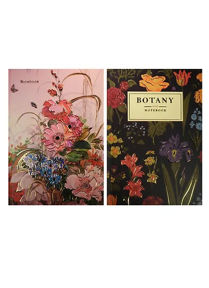 Книга для записей А5 100л кл. "Цветы" 7БЦ, мат.ламинация, тисн.золотой фольгой, офсет, ассорти, Listoff - фото 1