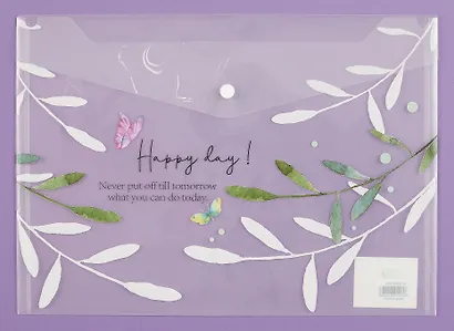Папка-конверт А4 на кнопке "Happy every day", ассорти - фото 2