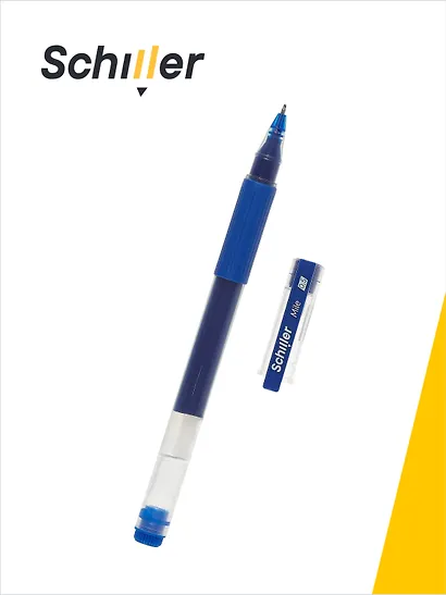 Ручки гелевые синие 12 штук "Mile" 0,5 мм, Schiller - фото 3