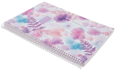 Тетрадь А4 120л кл. "Парящие лепестки" 7БЦ, спираль, ламинация soft touch - фото 2