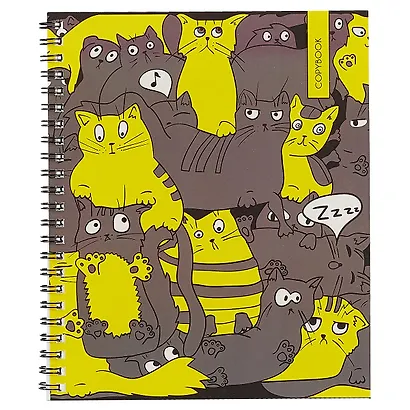 Тетрадь в клетку Unnika, "Кошачье совещание", 48 листов, в ассортименте - фото 1