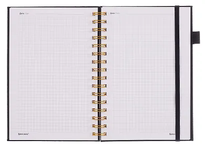 Книга для записей А5 80л кл. "Calipso" черный, иск.кожа, резинка, гребень - фото 6