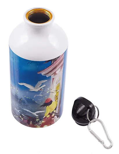 Бутылка с карабином СПб Ноксо Наедине с Петербургом Чайки и гирлянды (металл) (500мл) (БМ2025-55) - фото 4