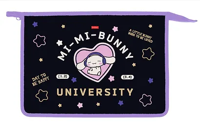 Папка для тетрадей «Mi-Mi Bunny» А4, пластик, на молнии, Hatber - фото 3