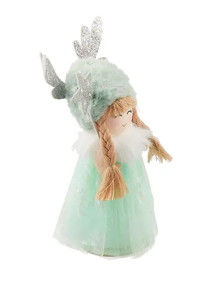 Новогоднее украшение Девочка в шапочке с рожками (текстиль) (16см) (12-06277-NY-18) - фото 6