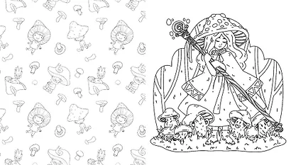 Эльфы и гномы. Раскраска - фото 6