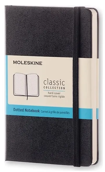 Книга для записей А5, 120 листов в точку "Classic Large", черная, жесткая обложка, резинка, Moleskine - фото 2