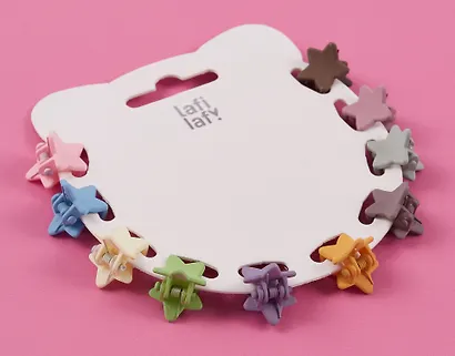 Набор заколок-крабиков mini Звездочки матовые (10 штук) (1,5 см), Lafilaf - фото 3