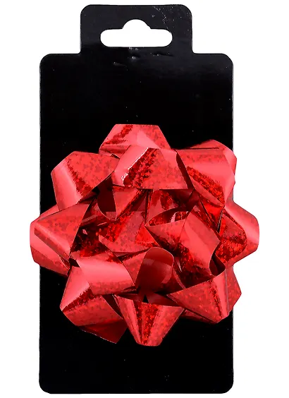 Набор для упаковки "Голография" красный, бант (9см) - фото 1