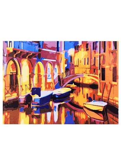 Холст с красками по номерам 22х30см ТМ Рыжий кот Венеция в ночных огнях (12цв) HS101 - фото 1