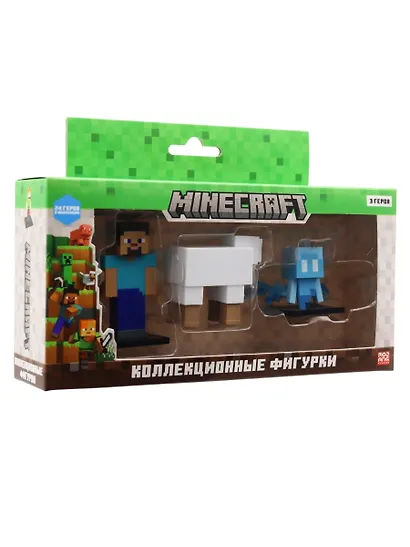 Коллекционные фигурки Minecraft Стив,Овца,Тихоня (MC2021G) - фото 5