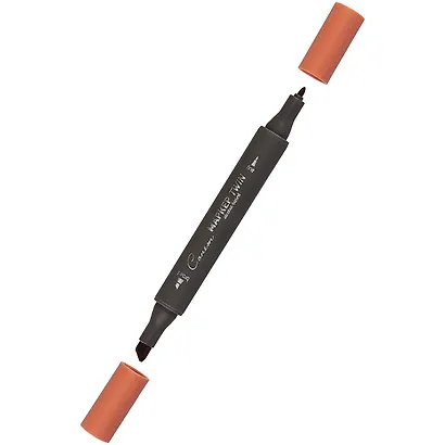 Маркер художественный "Сонет" каштановый, двухсторон., тонк. и широк.долото, Сонет - фото 2