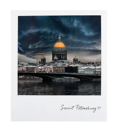 Открытка одинарная «Исаакиевский собор, дождь» фото - фото 1