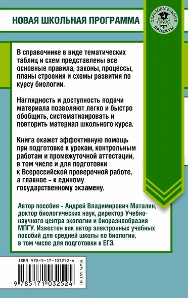 Биология в таблицах и схемах. 10-11 классы. Справочное пособие - фото 2