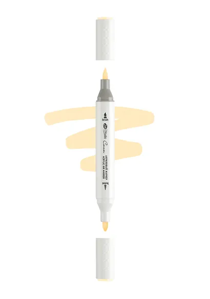 Маркер акриловый "Сонет" кремовый, двусторонний, перо кисть/пуля - фото 1