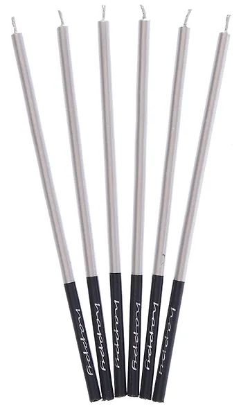 Набор свечей для торта Silver (серебро) (6шт) (15см) (12-7color-candle_12) - фото 3