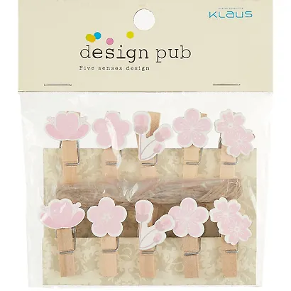 Прищепки декоративные с веревкой "Сакура", 10 штук - фото 1