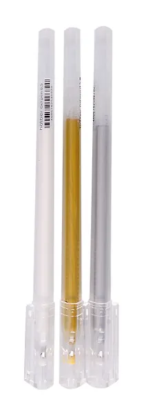 Ручки гелевые 3 цвета (золото, серебро, белая), Hatber - фото 3