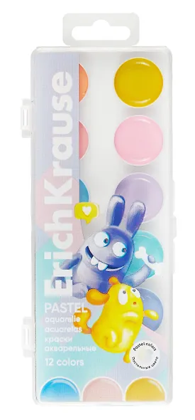 Краски акварельные 12 цветов "Jolly Friends Pastel", Erich Krause - фото 2