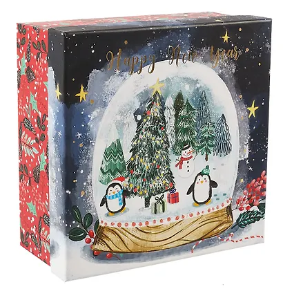 Коробка подарочная "Новогодние пингвинята" НГ, 18*18*7.5, картон - фото 1