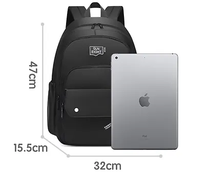 Рюкзак черный "Sun Eight" 47*32*15,5см, 3 отделения, 3 кармана, с брелоком - фото 2