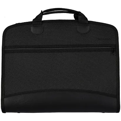 Папка-портфель А4+ 4отд. пласт., 2 кармана, черный - фото 1