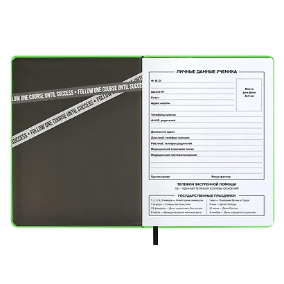 Дневник школьный Феникс+, "Плонже неоново-салатовый" - фото 4