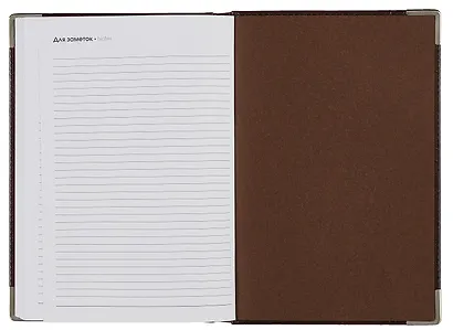 Ежедневник недат. А5 128л "SILVER" коричневый, иск.кожа 7Б, тв.переплет, мет.уголки, тонир.блок, тисн. фольгой, офсет, ляссе - фото 7