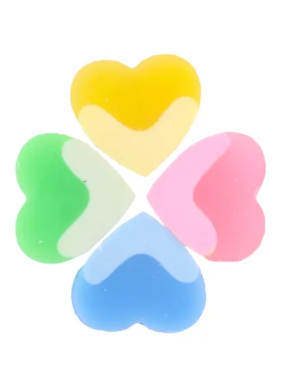 Ластик 04шт "Hearts", ассорти - фото 1