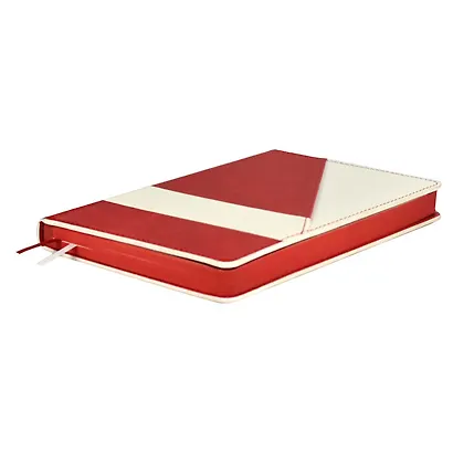 Ежедневник недат. А5 160л "Бакстер" красный, белый, кожзам, тв.переплет, карман, офсет, ляссе - фото 2