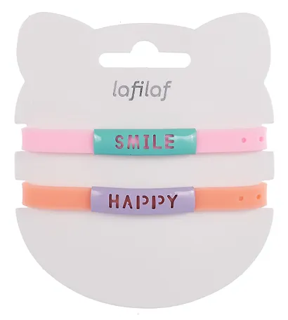 Набор парных браслетов Smile, Happy (силикон) (12-04407-B77) (Lafilaf) - фото 4