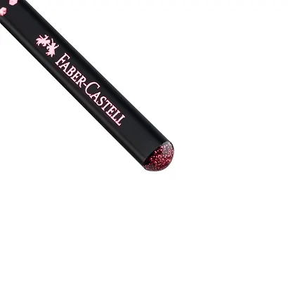 Карандаш чернографитный, твердостью грифеля B "Sparkle Black" трехгранный, заточенный, Faber-Castell - фото 3