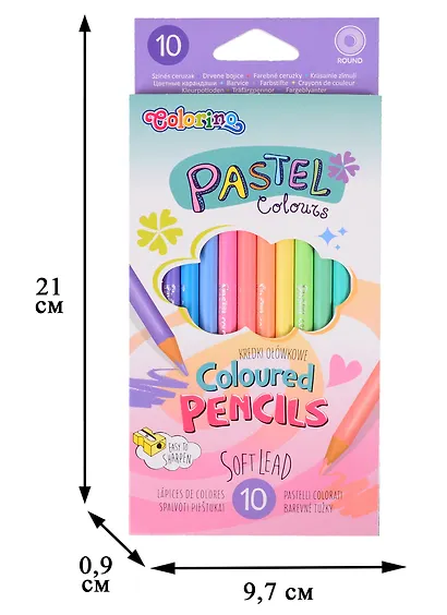 Карандаши цветные Colorino, Pastel, 10 цветов - фото 2