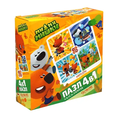 Пазл ORIGAMI Набор.4в1 9-16-25-36эл. "МиМиМишки. Фантазеры" 03516 - фото 4