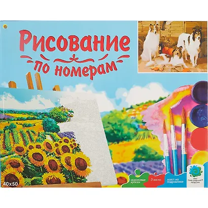 Холст с красками по номерам Красивые собаки (Х-3541) (40х50см) (20цв) (Рыжий Кот) (3+) (коробка) - фото 2
