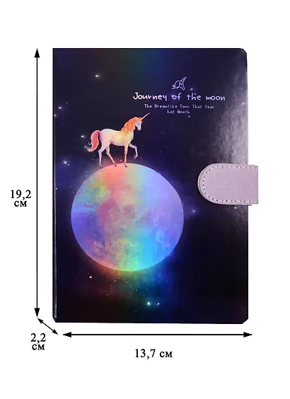 Блокнот с магнитной застежкой "Единорог и Луна. Journey of the moon", 224 страницы, 13 х 19 см - фото 2