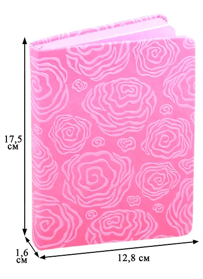 Ежедневник недат. А6 120л Шиммер розовый, кожзам, тв. переплет, блинт.тиснение, тонир.блок, ляссе - фото 2