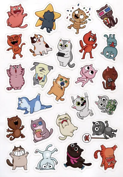 Котики. 100 наклеек - фото 3