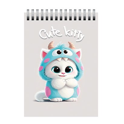 Блокнот А7 60л "Cute Kitty.1" гребень - фото 1
