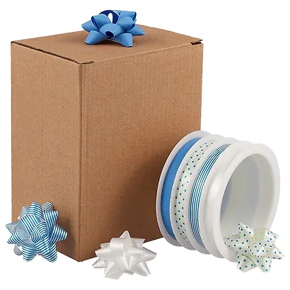 Набор для упаковки "Синий микс" 4 ленты (3м), 4 банта - фото 2