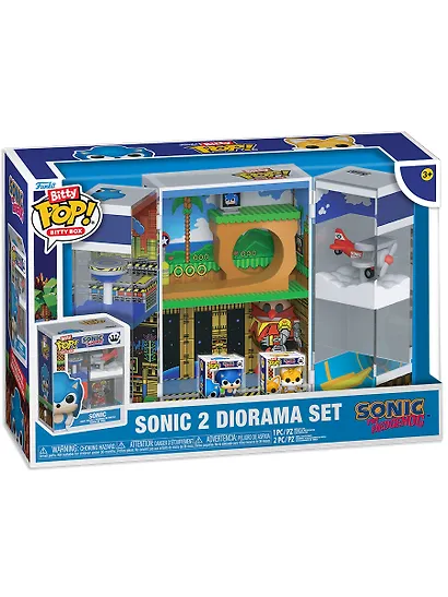 Набор Funko Bitty POP! Bitty Box Sonic the Hedgehog Sonic 2 Diorama Set+Sonic+Tails (93563) - фото 1
