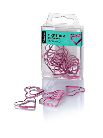 Скрепки 28 мм, 12 штук, "Сердце" - фото 3
