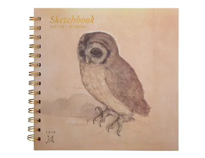 Скетчбук 195*195 40л "Дюрер. Сыч" 160г/м2, тв.обложка, спираль - фото 1