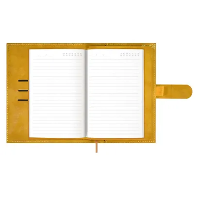 Ежедневник-органайзер недат. А6+ 80л 126х174 "Тиволи глосс" горчичный, иск.кожа, интегр.переплет, иснение фольгой, магнит.клапан , офсет, ляссе - фото 9