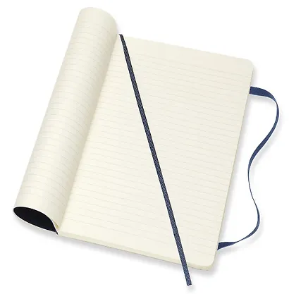 Книга для записей А5, 96 листов в линейку "Classic Soft", синий сапфир, мягкая обложка, резинка, Moleskine - фото 5
