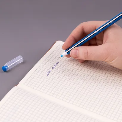 Ручки шариковые синие 12 штук "Stripe" 0,5 мм, Schiller - фото 4