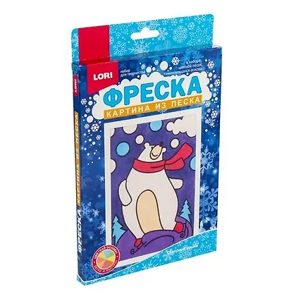 Набор для творчества LORI. Фреска. Картина из песка "Северный мишка" - фото 1